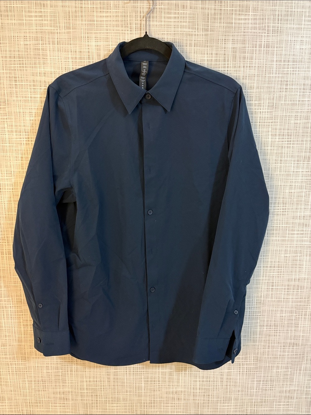 Lululemon Men's Navy Button-Down Shirt Performance Material
